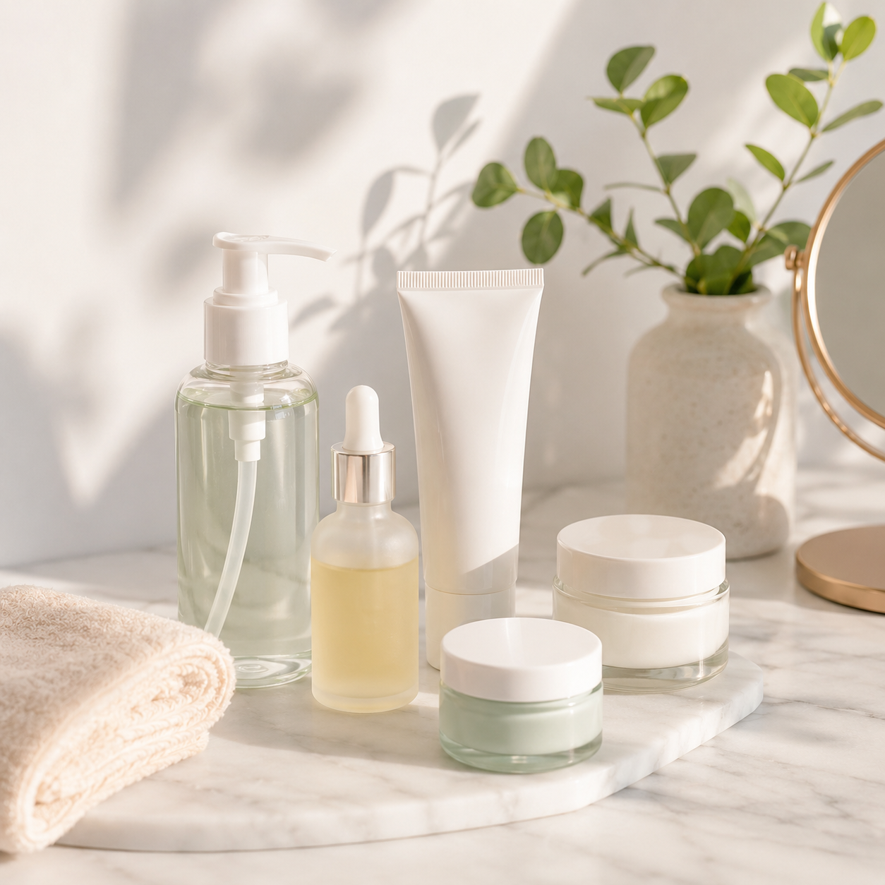 Produtos de skincare para microbioma da pele e barreira cutânea saudável